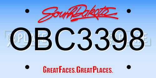 OBC3398 South Dakota License Plate