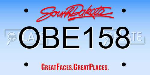 OBE158 South Dakota License Plate
