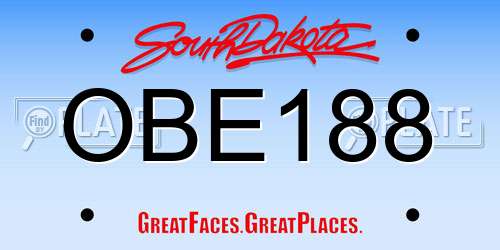 OBE188 South Dakota License Plate