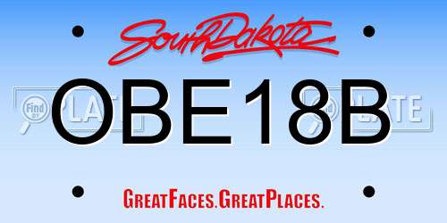 OBE18B South Dakota License Plate