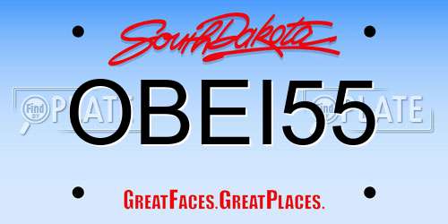OBEI55 South Dakota License Plate