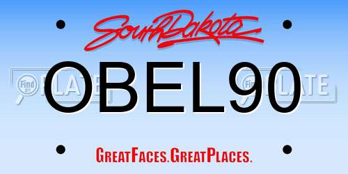 OBEL90 South Dakota License Plate