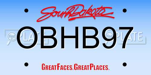 OBHB97 South Dakota License Plate