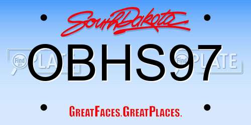 OBHS97 South Dakota License Plate