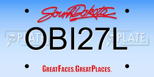 OBI27L South Dakota License Plate