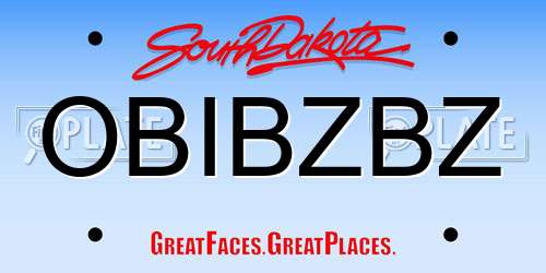 OBIBZBZ South Dakota License Plate