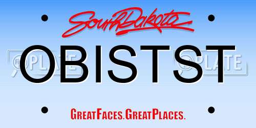 OBISTST South Dakota License Plate