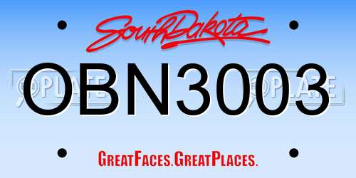 OBN3003 South Dakota License Plate