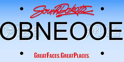 OBNEOOE South Dakota License Plate