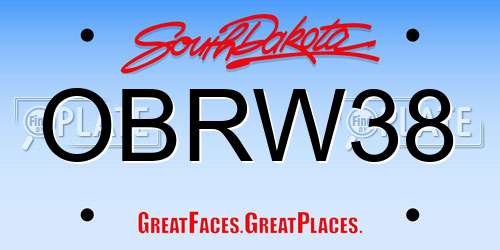 OBRW38 South Dakota License Plate
