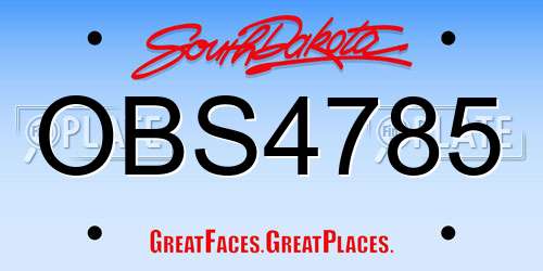 OBS4785 South Dakota License Plate