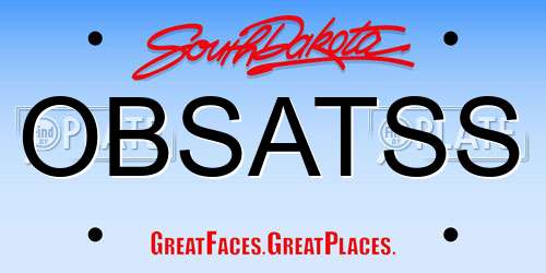 OBSATSS South Dakota License Plate