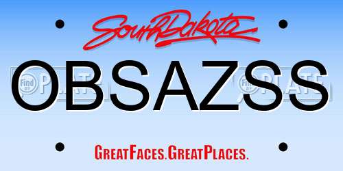 OBSAZSS South Dakota License Plate
