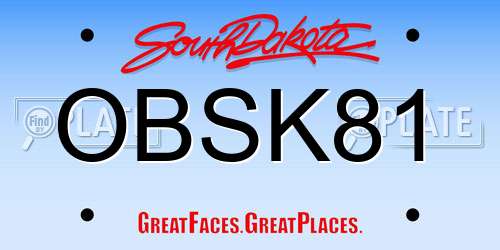 OBSK81 South Dakota License Plate