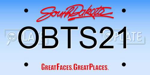 OBTS21 South Dakota License Plate