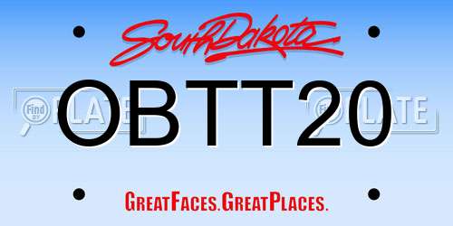 OBTT20 South Dakota License Plate