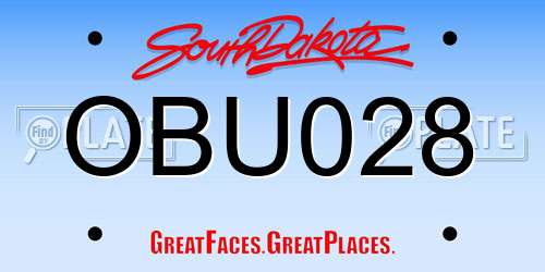 OBU028 South Dakota License Plate