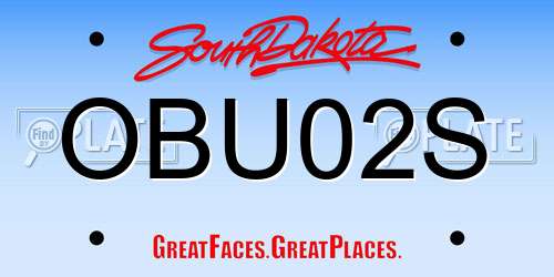 OBU02S South Dakota License Plate