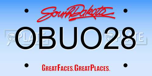 OBUO28 South Dakota License Plate