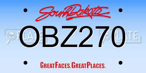 OBZ270 South Dakota License Plate