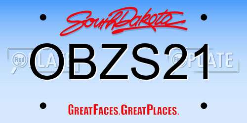 OBZS21 South Dakota License Plate