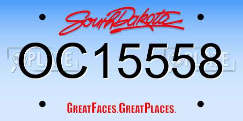 OC15558 South Dakota License Plate