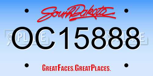 OC15888 South Dakota License Plate
