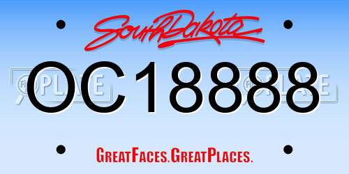 OC18888 South Dakota License Plate