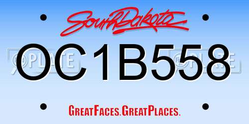 OC1B558 South Dakota License Plate