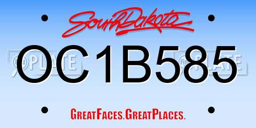 OC1B585 South Dakota License Plate
