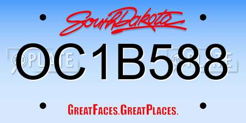 OC1B588 South Dakota License Plate