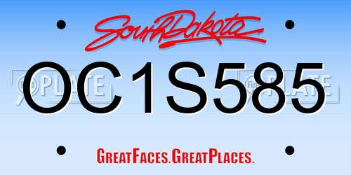 OC1S585 South Dakota License Plate