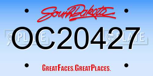OC20427 South Dakota License Plate