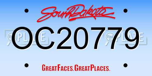 OC20779 South Dakota License Plate