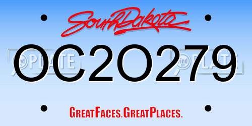 OC2O279 South Dakota License Plate