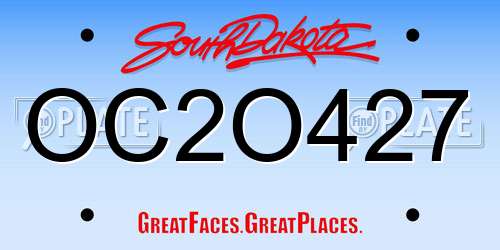 OC2O427 South Dakota License Plate
