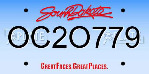 OC2O779 South Dakota License Plate
