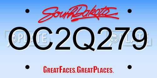 OC2Q279 South Dakota License Plate