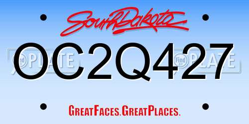 OC2Q427 South Dakota License Plate