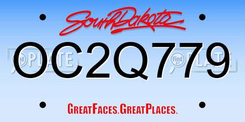 OC2Q779 South Dakota License Plate