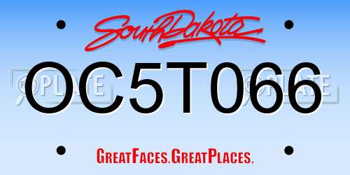 OC5T066 South Dakota License Plate