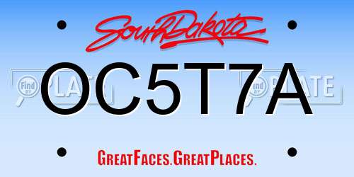OC5T7A South Dakota License Plate