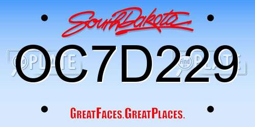 OC7D229 South Dakota License Plate