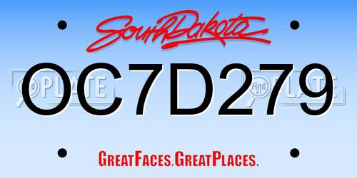 OC7D279 South Dakota License Plate
