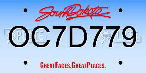 OC7D779 South Dakota License Plate