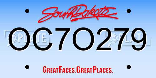 OC7O279 South Dakota License Plate
