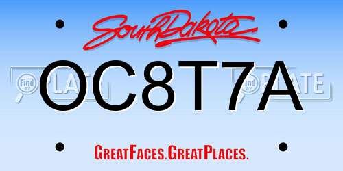 OC8T7A South Dakota License Plate