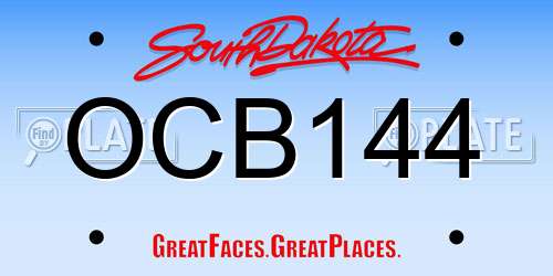 OCB144 South Dakota License Plate