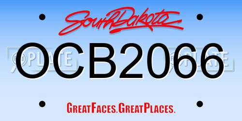 OCB2066 South Dakota License Plate