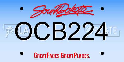 OCB224 South Dakota License Plate